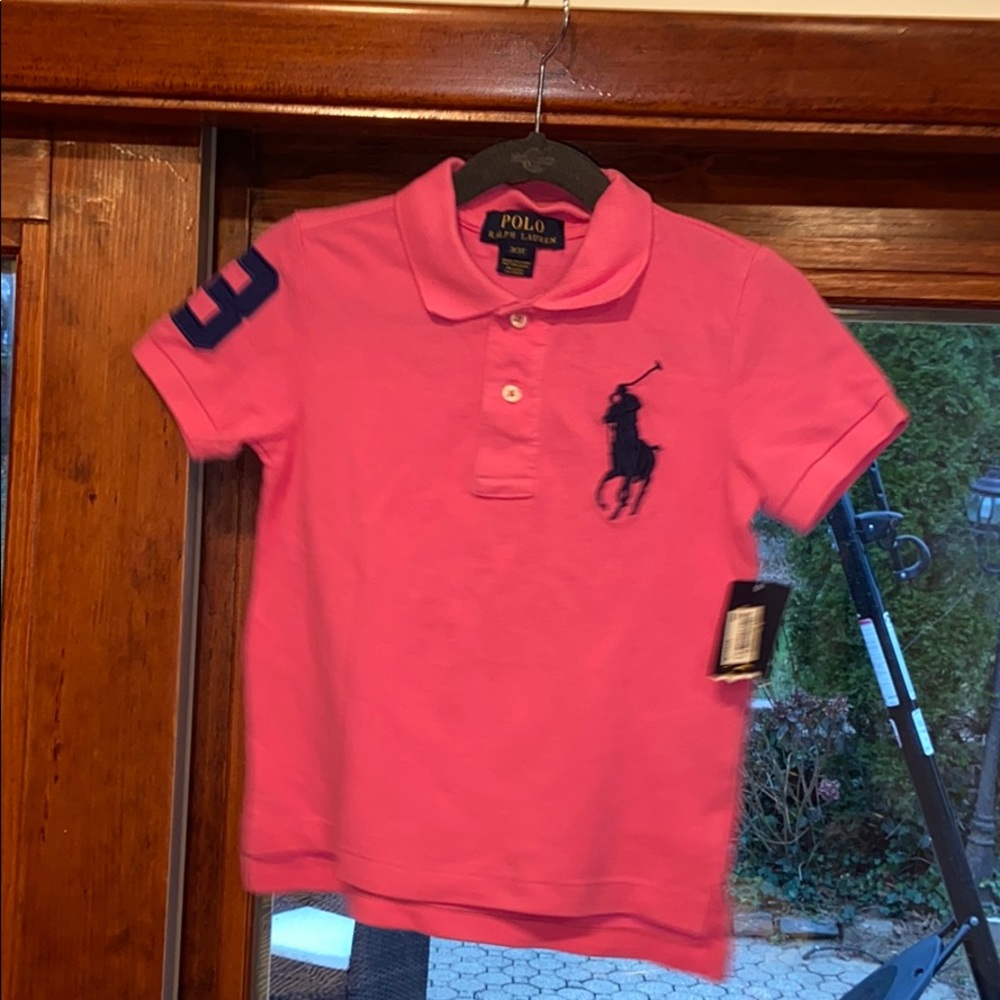 Brand new polo Ralph Lauren pink collared shirt 3t